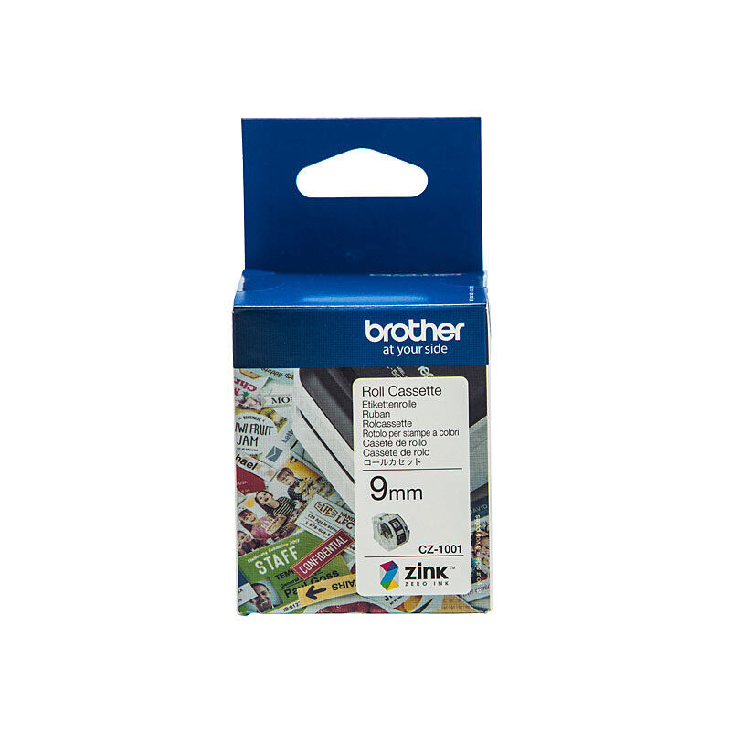 Brother CZ-1001 Full-Colour Continuous Paper Label Roll, 9 mm × 5 m