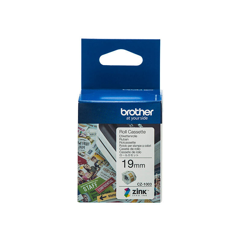 Brother CZ-1003 Full-Colour Continuous Paper Label Roll, 19 mm × 5 m