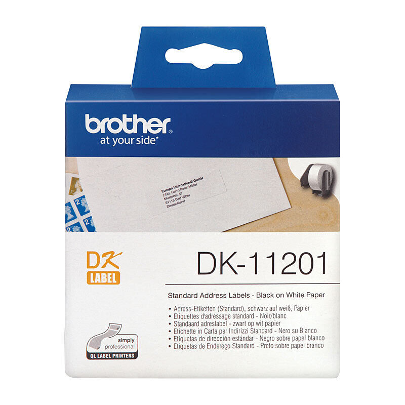 Brother DK-11201 Standard Address Labels, 29 × 90 mm, 400 Labels
