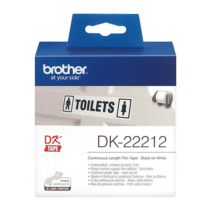 Brother DK-22212 Continuous White Film Roll, 62 mm × 15.24 m