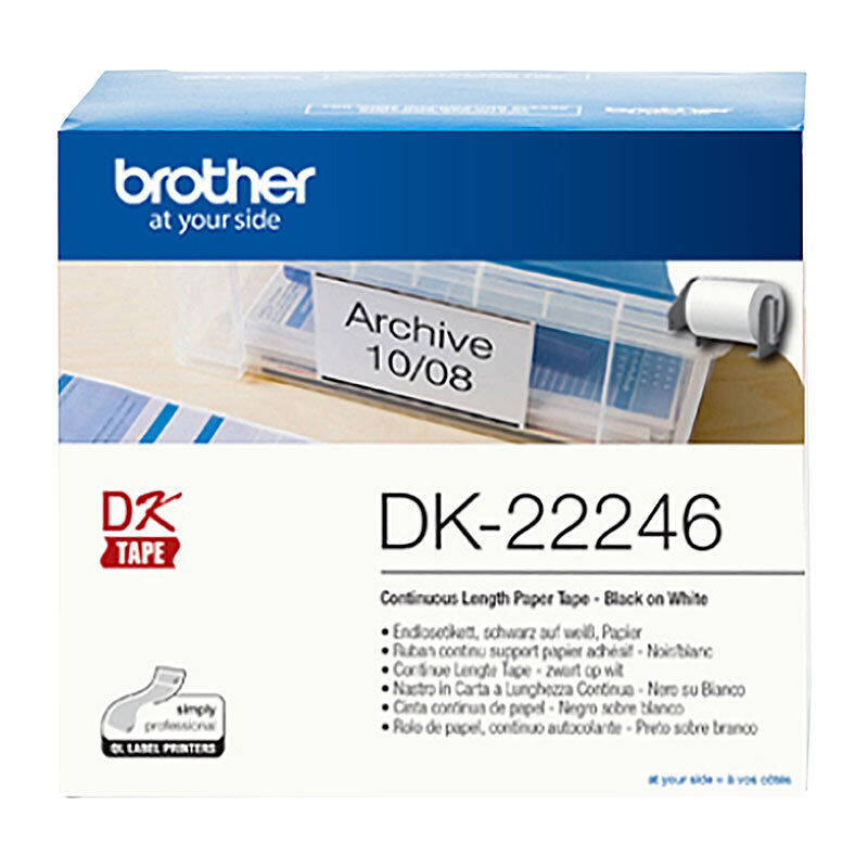 Brother DK-22246 Extra-Wide Continuous White Paper Roll, 103 mm × 30 m