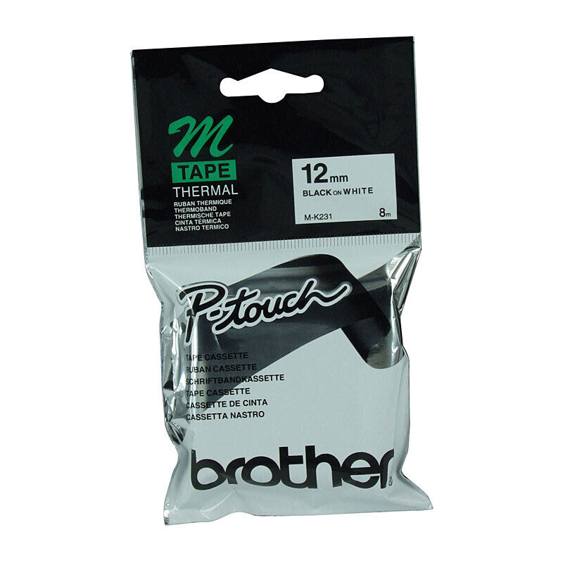 Brother M-K231 Black on White, 12 mm × 8 m