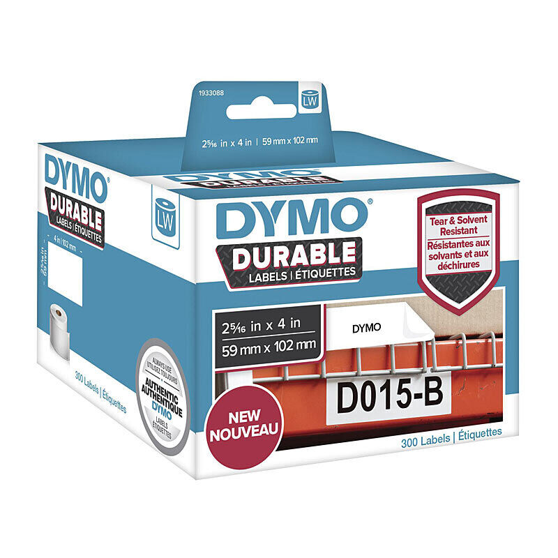 DYMO LabelWriter 1933088 Durable Labels, 59 × 102 mm, 300 Labels