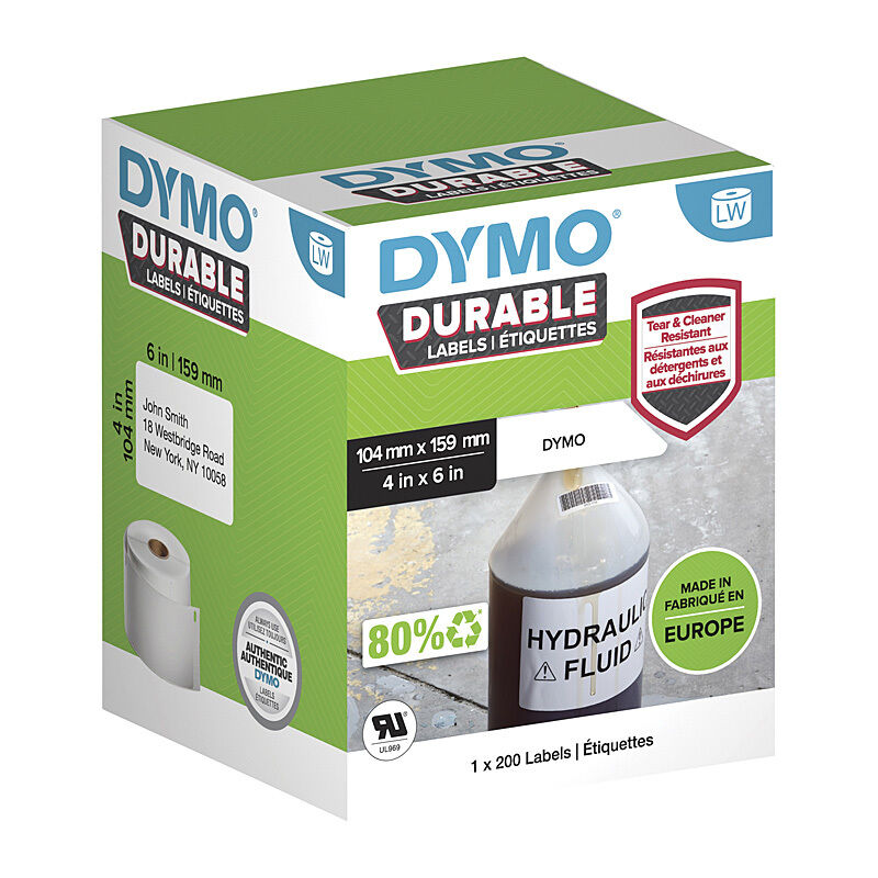 DYMO LabelWriter 2112287 Durable Labels, 104 × 159 mm, 200 Labels