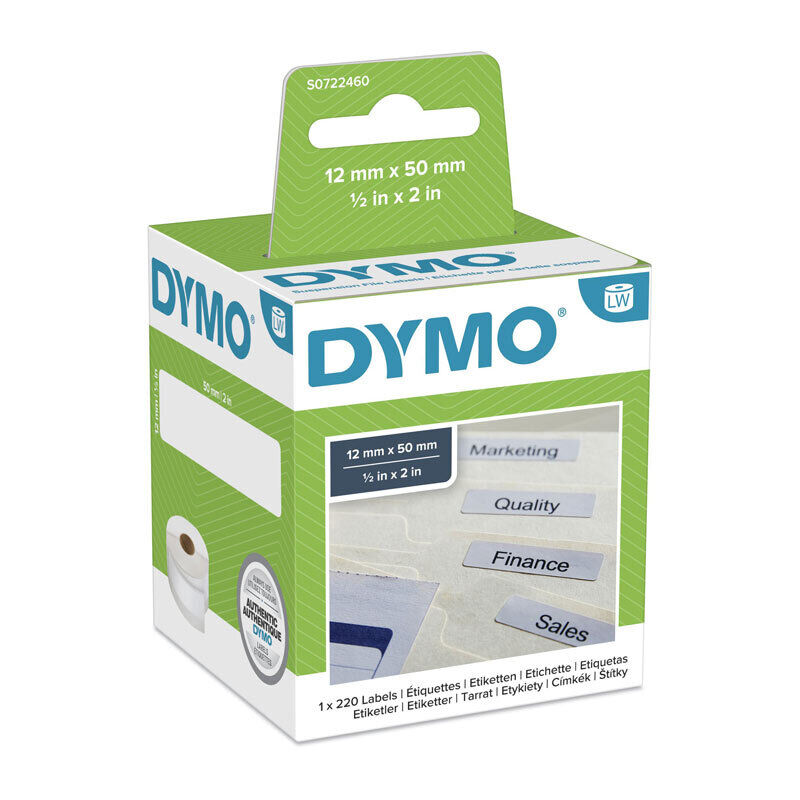 DYMO LabelWriter S0722460 Suspension File Labels, 12 × 50 mm, 220 Labels
