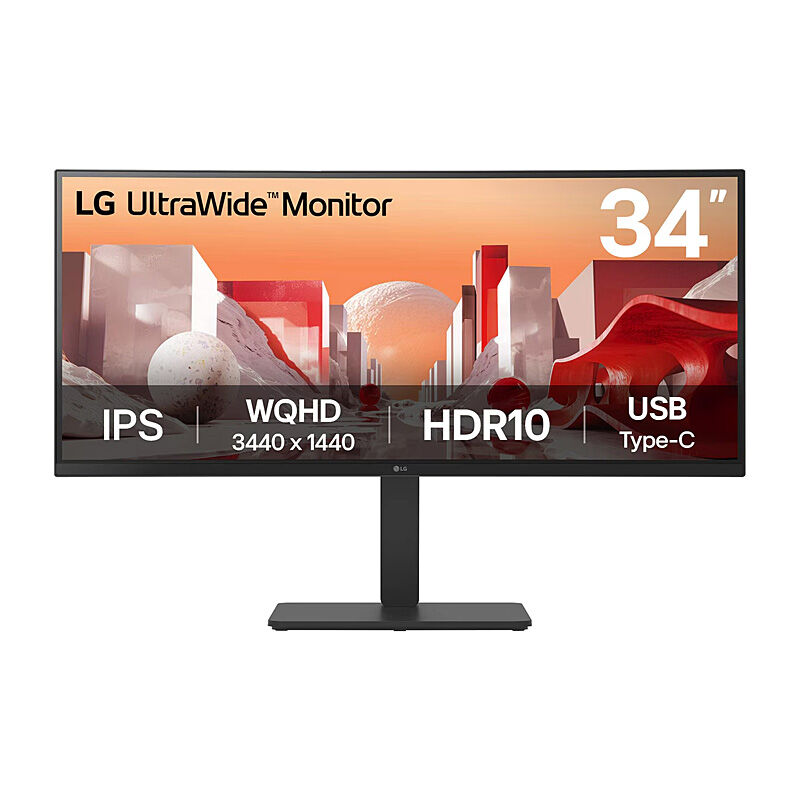 LG 34BA75QE-B 34-inch UltraWide Curved QHD IPS USB-C Monitor