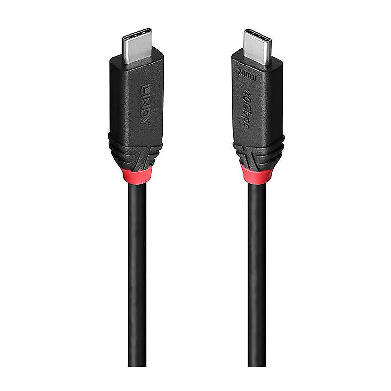 Lindy 37002 Black Line USB-C to USB-C Cable, 2 m
