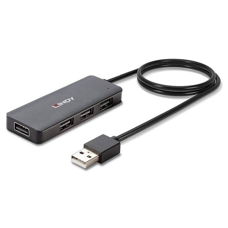 Lindy 42986 Four-Port USB-A Hub, USB 2.0