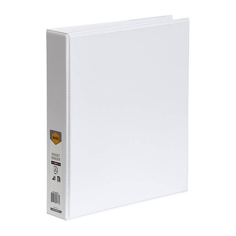 Marbig Clearview A4 Insert Binder, 38 mm, 2 D-Ring, White
