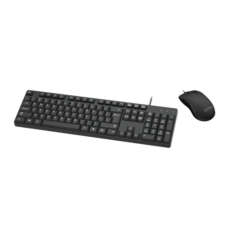 Moki ACC-KEWRDCO Wired USB-A Keyboard and Mouse Combo, Black