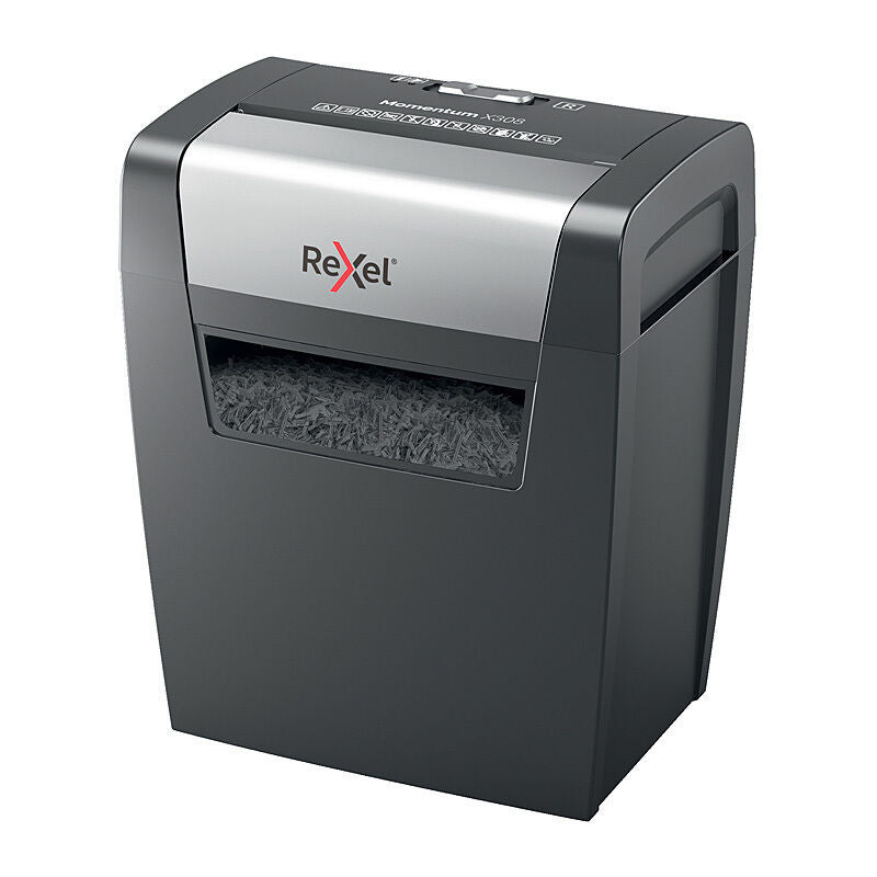 Rexel Momentum X308 Cross-Cut Paper Shredder, 8 Sheets