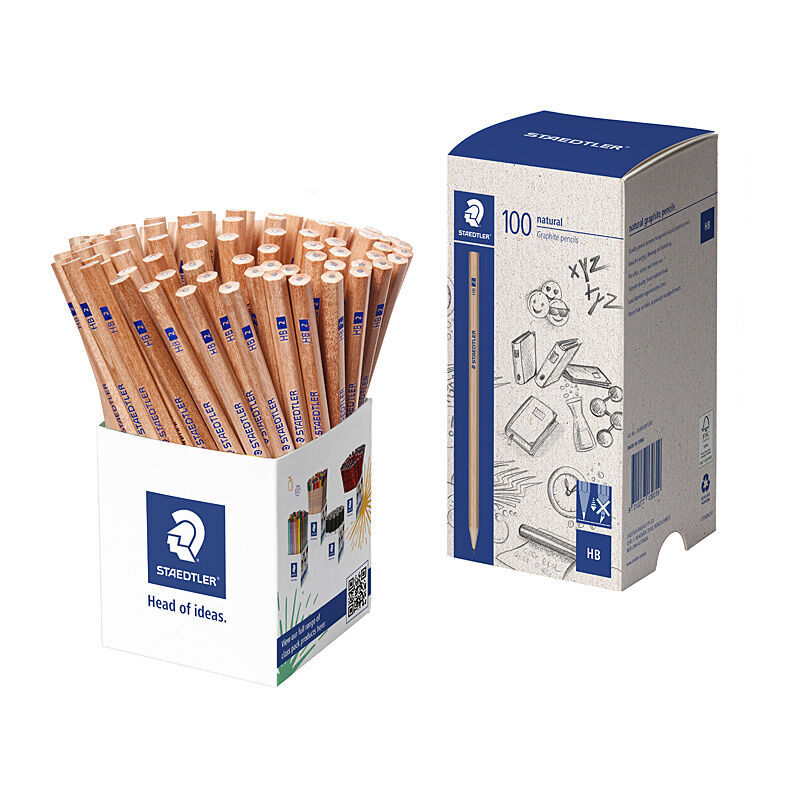 Staedtler Natural HB Graphite Pencils, Cup of 100