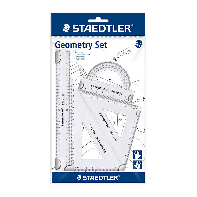 Staedtler 569 PB4-0 Transparent Geometry Set, 4 Pieces