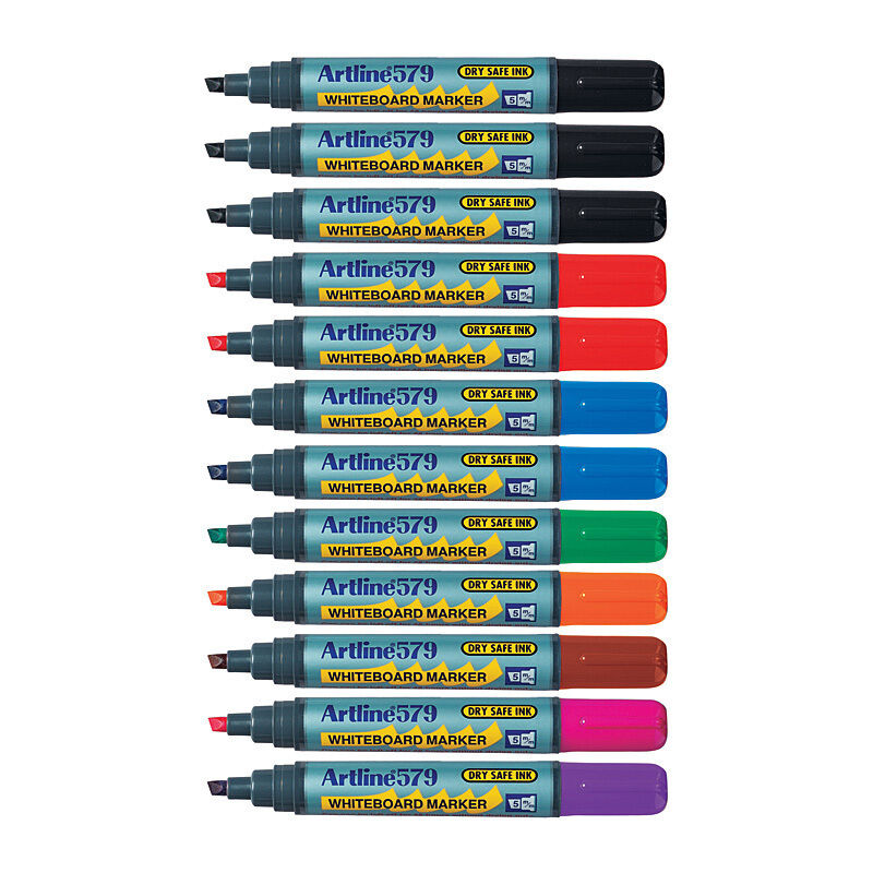 Artline 579 Assorted Whiteboard Markers, 12 Pack