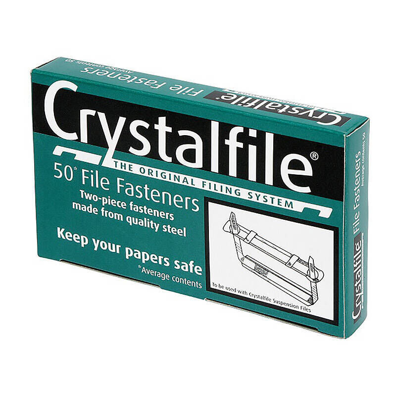 Crystalfile 80 mm File Fasteners, 50 Pack