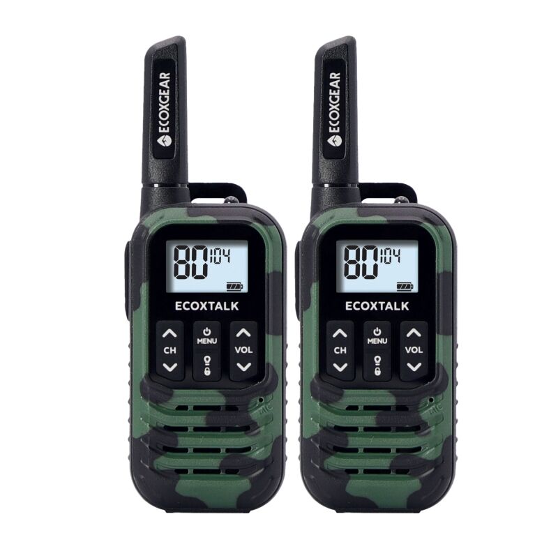 ECOXGEAR ECOXTALK EXG50-2PKC 0.5 W UHF CB Handheld Radios, Camouflage, Twin Pack