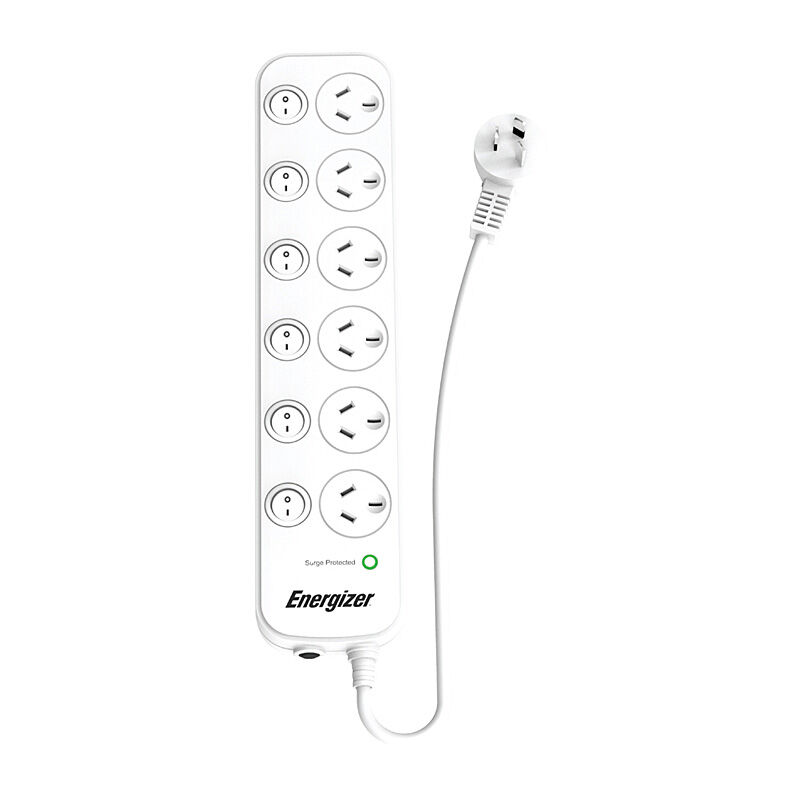 Energizer ET-6OSPSSW Six-Outlet Individually Switched Surge Powerboard