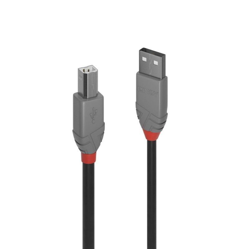 Lindy 2 m Anthra Line USB 2.0 Type A to B Cable