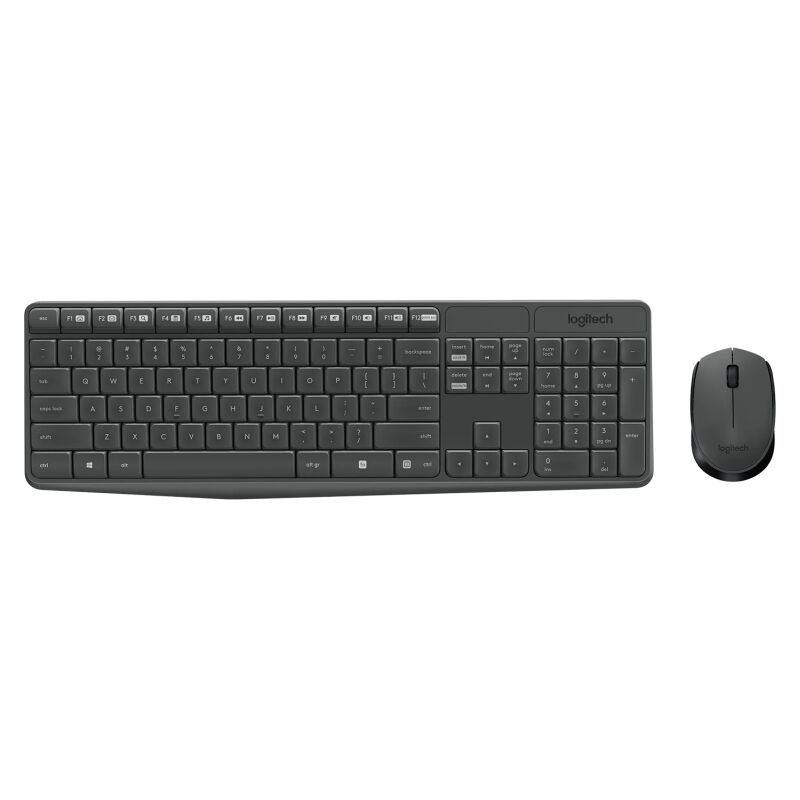 Logitech MK235 WIRELESS KEYBOARD AND MOUSE COMBO Grey English US (QWERTY)