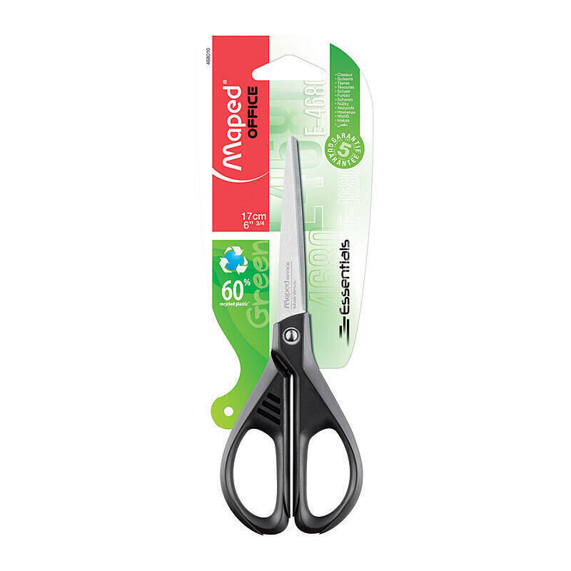 Maped Essentials Green 17 cm Scissors, Black