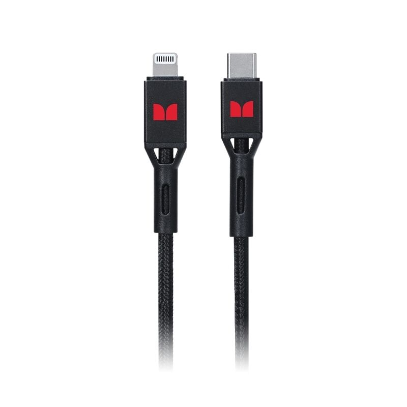 Monster 1.2 m Braided Lightning to USB-C Cable, Black