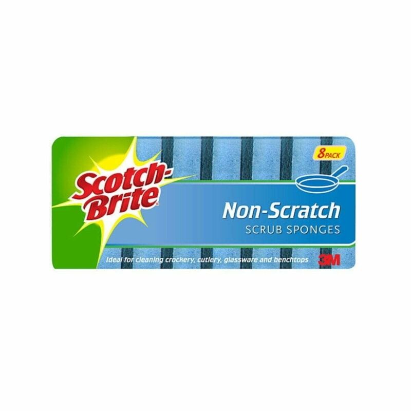 Scotch-Brite Non-Scratch Scrub Sponges, Blue, Pack of 8