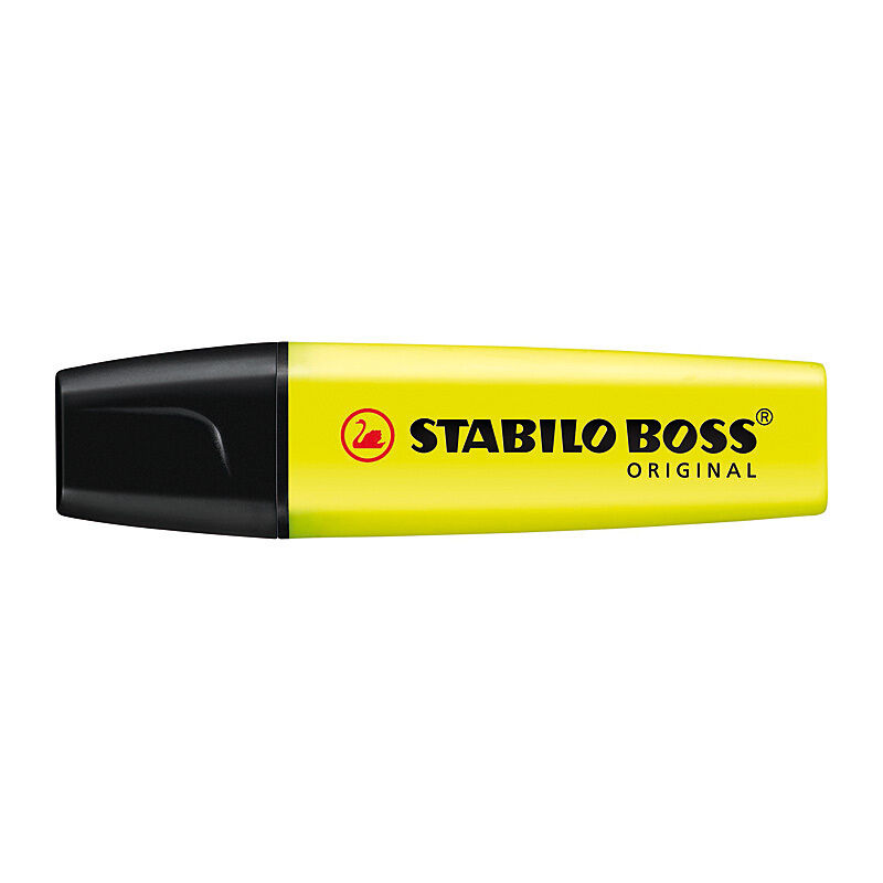 STABILO BOSS Original Yellow Highlighters, Box of 10 (0070247)