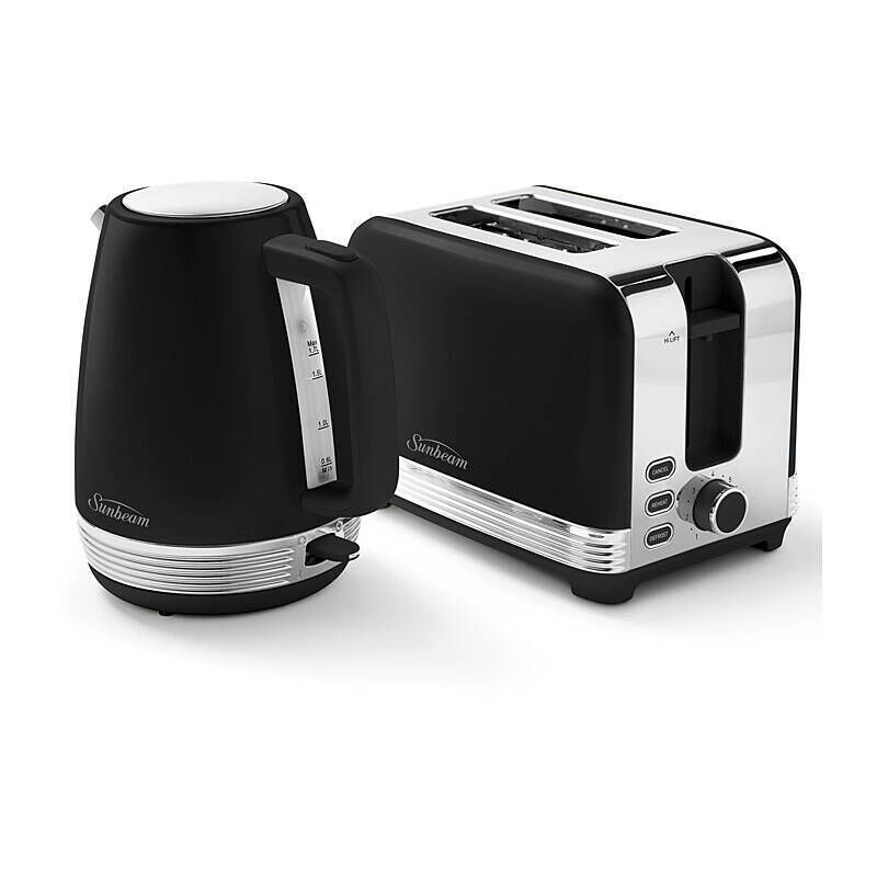 Sunbeam Chic Collection Black Kettle and Two-Slice Toaster Set