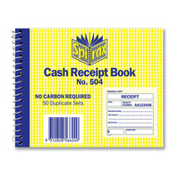 Spirax 504 Duplicate Cash Receipt Books, Pack of 5