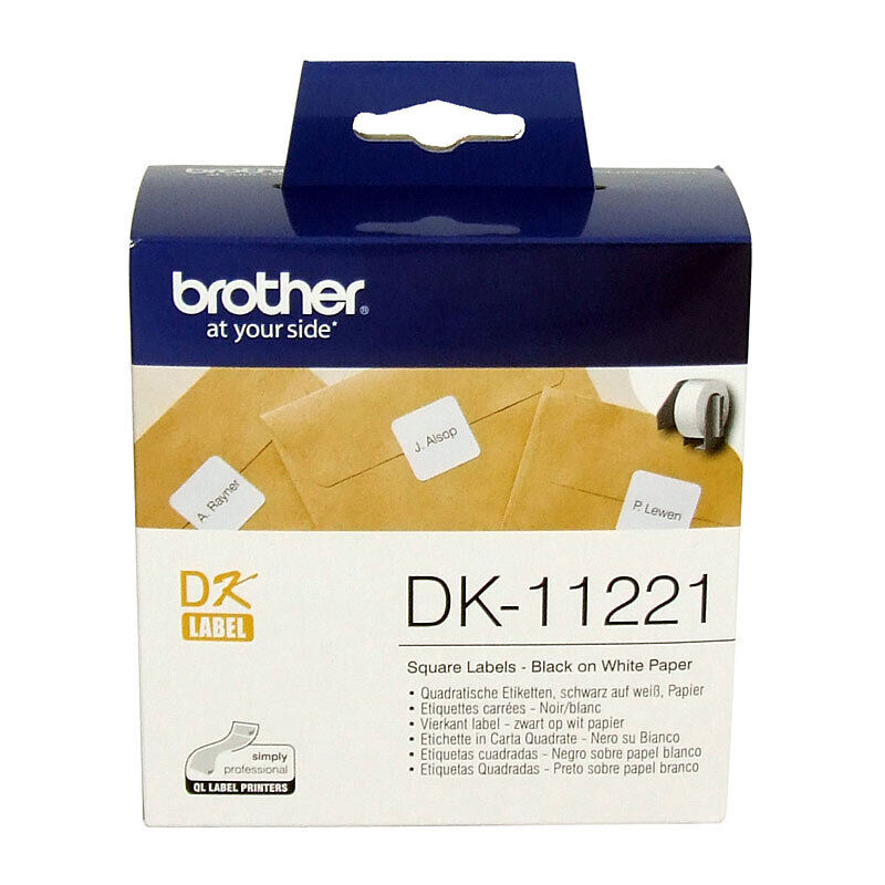 Brother DK-11221 Square Labels, 23 × 23 mm, 1,000 Labels