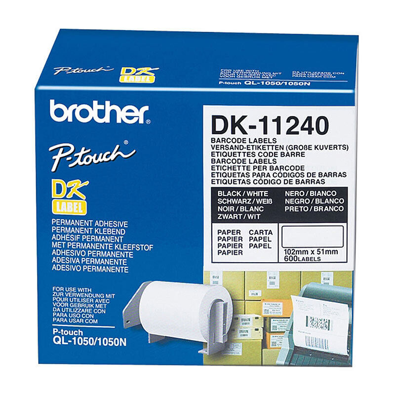 Brother DK-11240 Large Multi-Purpose Labels, 102 × 51 mm, 600 Labels