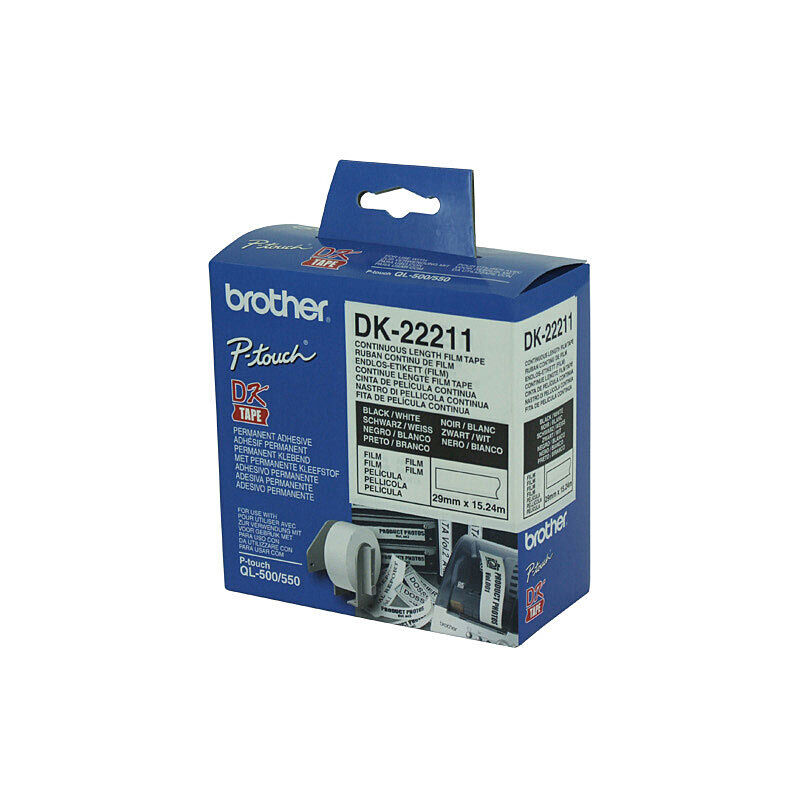 Brother DK-22211 Continuous White Film Roll, 29 mm × 15.24 m