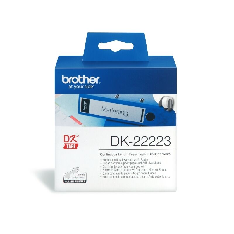 Brother DK-22223 Continuous White Paper Roll, 50 mm × 30.48 m