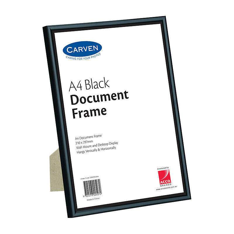 Carven A4 Document Frame, Black