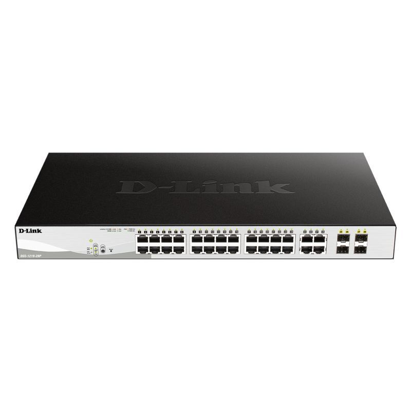 D-Link DGS-1210-28P 28-Port Gigabit Smart Managed PoE+ Switch, 193 W