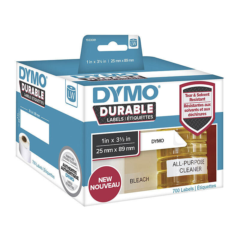 DYMO LabelWriter 1933081 Durable Labels, 25 × 89 mm, 700 Labels