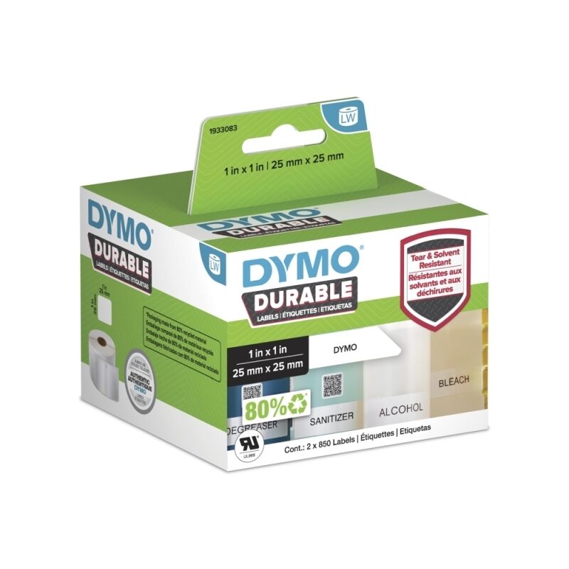 DYMO LabelWriter 1933083 Durable Labels, 25 × 25 mm, 1,700 Labels