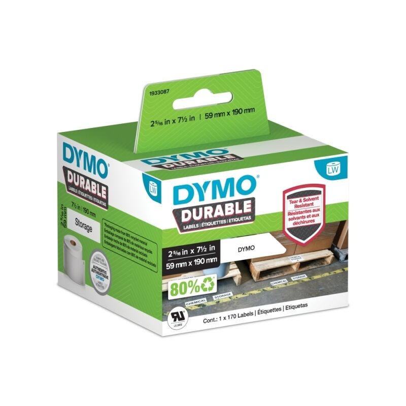 DYMO LabelWriter 1933087 Durable Labels, 59 × 190 mm, 170 Labels