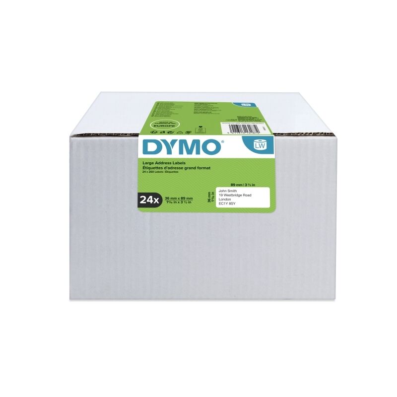 DYMO LabelWriter S0722390 Large Address Labels, 36 × 89 mm, 6,240 Labels