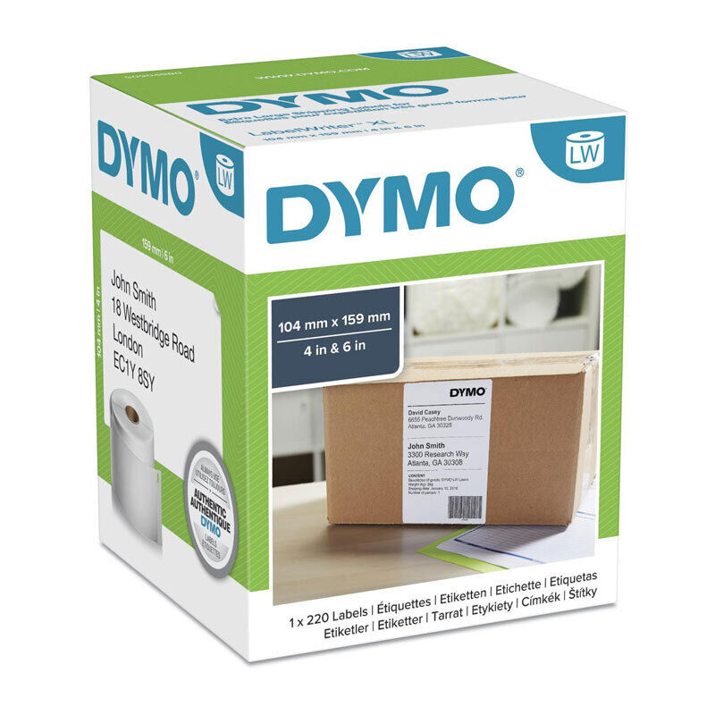 DYMO LabelWriter S0904980 Extra-Large Shipping Labels, 104 × 159 mm, 220 Labels