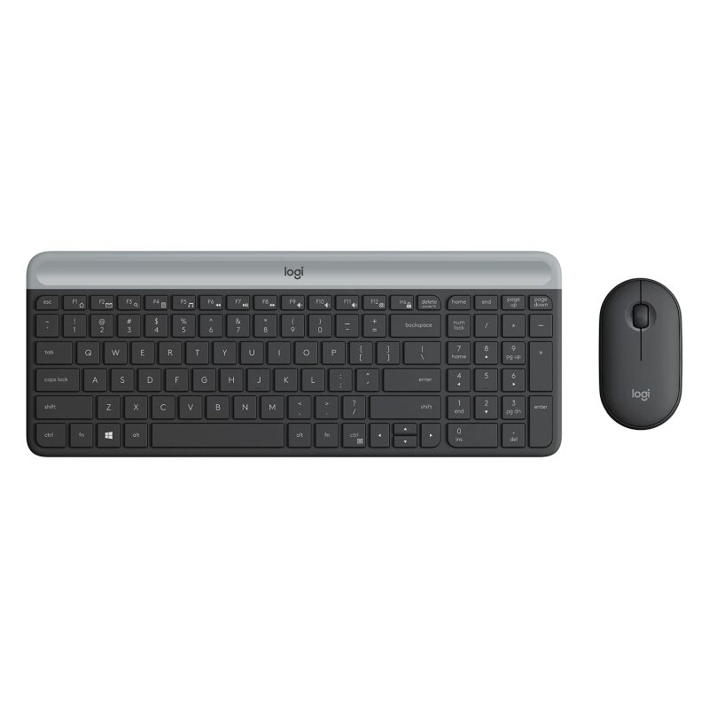 Logitech MK470 Slim Wireless Keyboard and Mouse Combo, Graphite