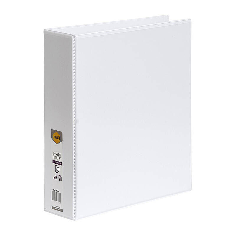 Marbig Clearview A4 Insert Binder, 50 mm, 2 D-Ring, White
