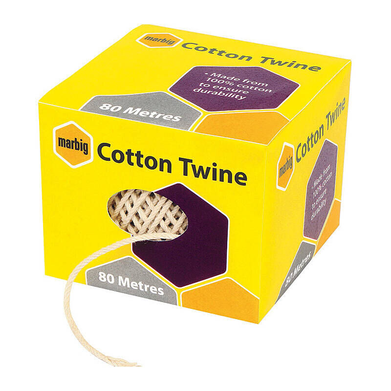 Marbig Cotton Packaging Twine, Natural, 80 m