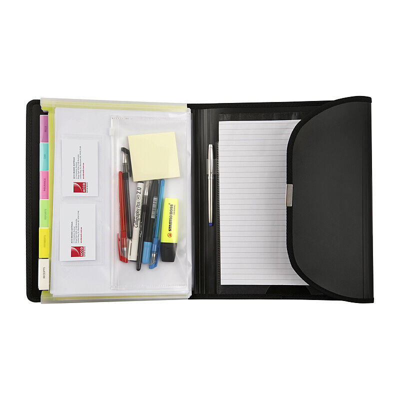 Marbig Professional A4 Six-Pocket Compendium, Black