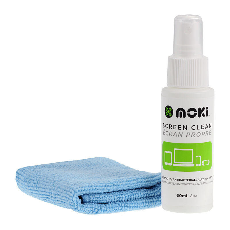 Moki Screen Cleaning Spray and Microfibre Cloth, 60 mL