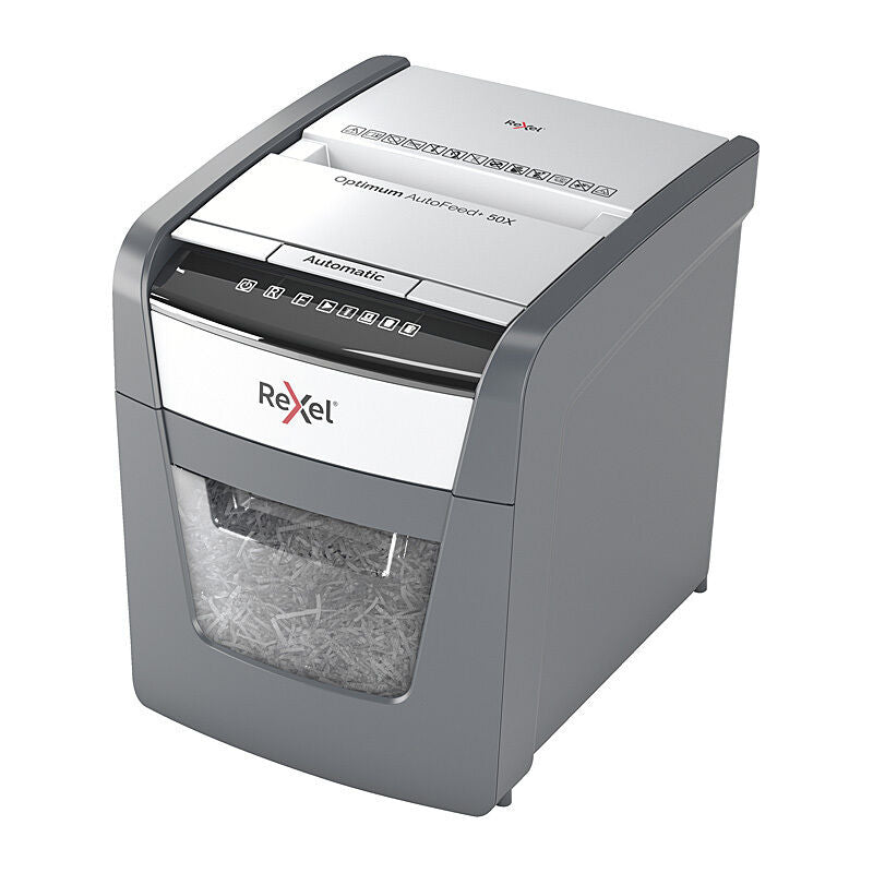 Rexel Optimum AutoFeed+ 50X Cross-Cut Paper Shredder