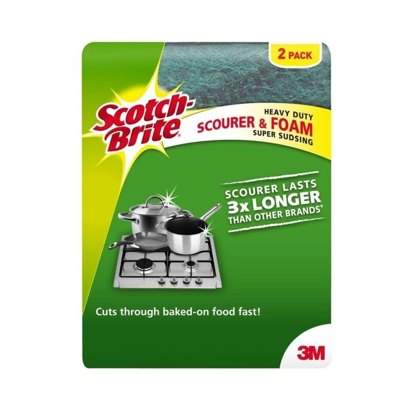 Scotch-Brite Heavy-Duty Scourer Sponges, Six Twin Packs