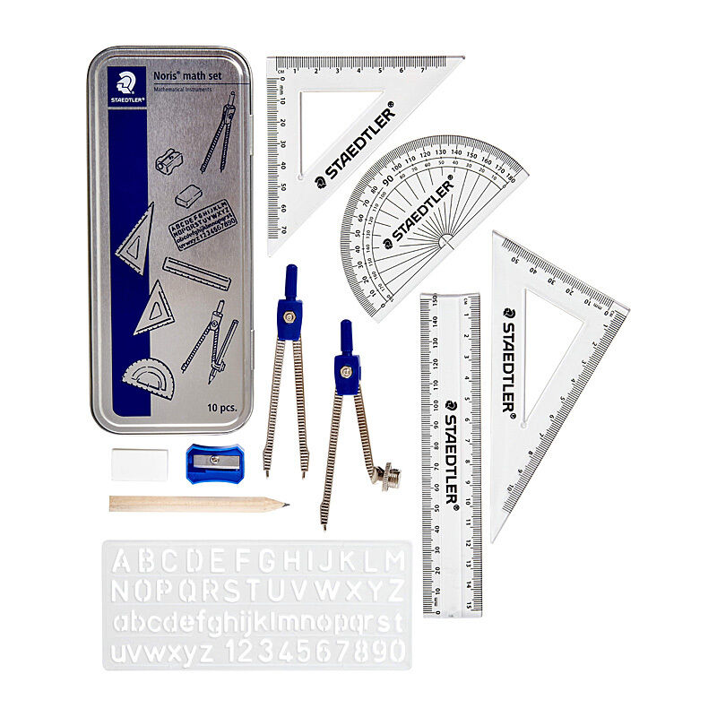 Staedtler Noris 557 10-Piece Maths Set in Metal Case