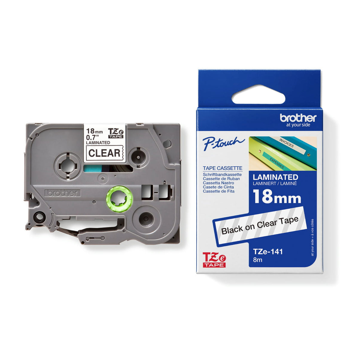 Brother TZe-141 Genuine Black on Clear Laminated Label Tape