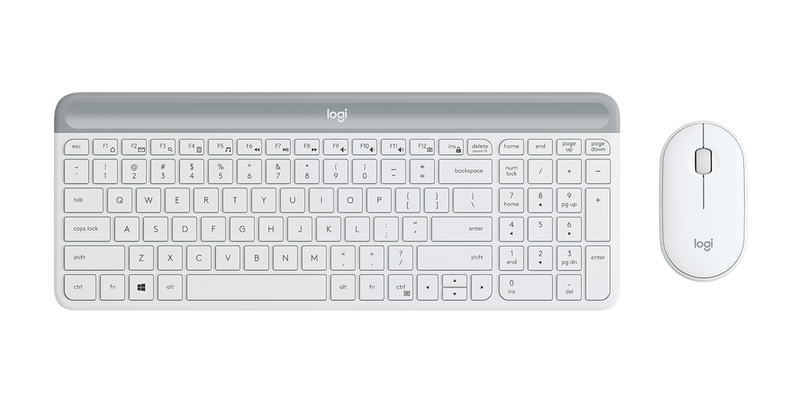 Logitech MK470 Slim Wireless Keyboard and Mouse, Off-white